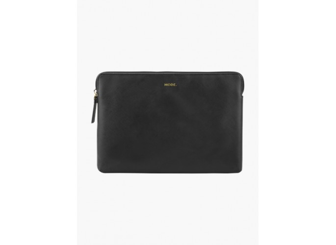 dbramante1928 Paris - Saffiano full-grain leather sleeve for Laptop 15''/MacBook Pro 16" 2019 - Night Black