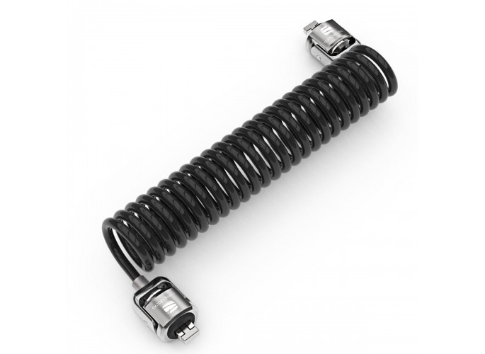 Maclocks Compulocks Dual Head Coiled Cable Keyed Lock - Black