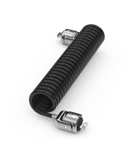 Maclocks Compulocks Dual Head Coiled Cable Keyed Lock - Black