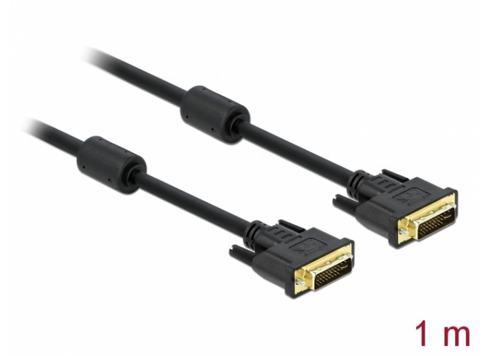 Delock Cable DVI 24+5 male to DVI 24+5 male 1 m - black