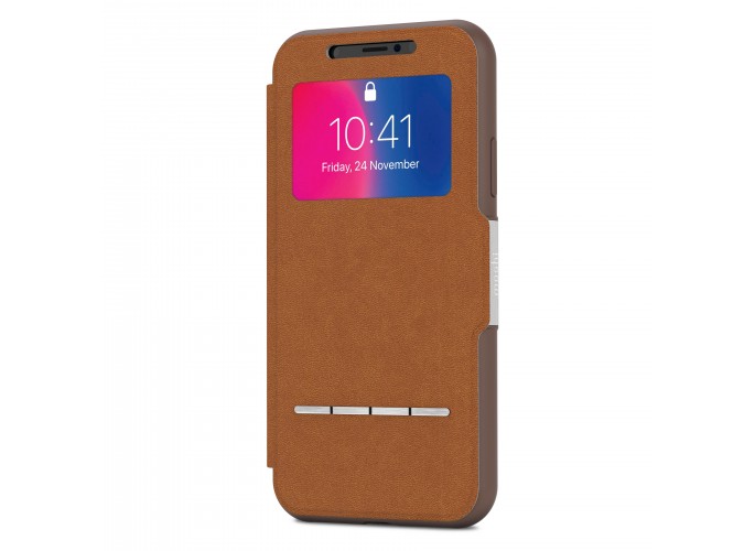 Moshi SenseCover for iPhone XS/X - hardshell case/touch-sensitive cover - Caramel Brown
