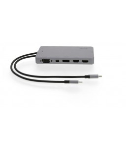 LMP USB-C Display Dock 2 4K 12 Port, 2x HDMI, Mini-DP, DP, DVI, VGA, Eth., 2x USB 3.0, 2x USB-C, aluminium, space gray