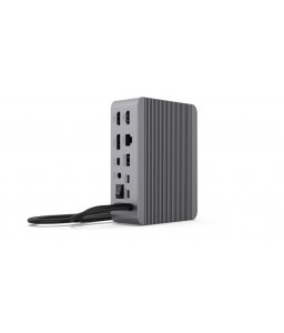 LMP USB-C SuperDock 4K 15 Port & Dual 4K@60 Hz, Slot T-Bar, 2x HDMI, Mini-DP, DP, Gigabit, 2x USB-A 3.0 , USB-A 3.1 Gen2, 2x USB-C 3.1 Gen2, 2x USB 2.0, 3.5mm Audio, SD 4.0,, 87W PD, 130W DC