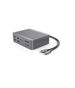 LMP USB-C SuperDock 4K 15 Port & Dual 4K@60 Hz, Slot T-Bar, 2x HDMI, Mini-DP, DP, Gigabit, 2x USB-A 3.0 , USB-A 3.1 Gen2, 2x USB-C 3.1 Gen2, 2x USB 2.0, 3.5mm Audio, SD 4.0,, 87W PD, 130W DC