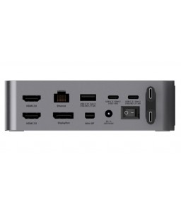 LMP USB-C SuperDock 4K 15 Port & Dual 4K@60 Hz, Slot T-Bar, 2x HDMI, Mini-DP, DP, Gigabit, 2x USB-A 3.0 , USB-A 3.1 Gen2, 2x USB-C 3.1 Gen2, 2x USB 2.0, 3.5mm Audio, SD 4.0,, 87W PD, 130W DC