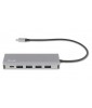 LMP USB-C Hub, 7 port USB-A (4) & USB-C (3) hub, charging function (BC1.2), external power supply (36W), space gray