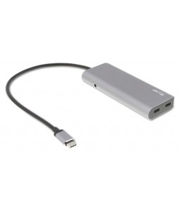 LMP USB-C Hub, 7 port USB-A (4) & USB-C (3) hub, charging function (BC1.2), external power supply (36W), space gray
