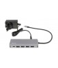 LMP USB-C Hub, 7 port USB-A (4) & USB-C (3) hub, charging function (BC1.2), external power supply (36W), space gray