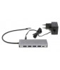 LMP USB-C Hub, 7 port USB-A (4) & USB-C (3) hub, charging function (BC1.2), external power supply (36W), space gray