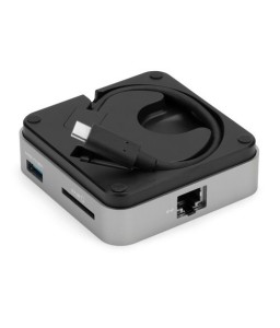 OWC USB-C Travel Dock E 6 ports: 2 x USB 3.2 Type-A, 1 x HDMI 2.0, 1 x SD card reader, 1x Gigabit Ethernet, 1 x USB-C