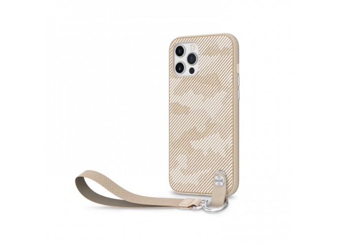 Moshi Altra for iPhone 12/12 Pro (SnapTo™) slim case with wrist strap - Beige