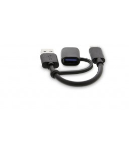 LMP 2-in-1 USB-C (m) to USB-A (m) & USB-C (m) data cable, 10G/1A, 15 cm, black