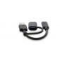 LMP 2-in-1 USB-C (m) to USB-A (m) & USB-C (m) data cable, 10G/1A, 15 cm, black