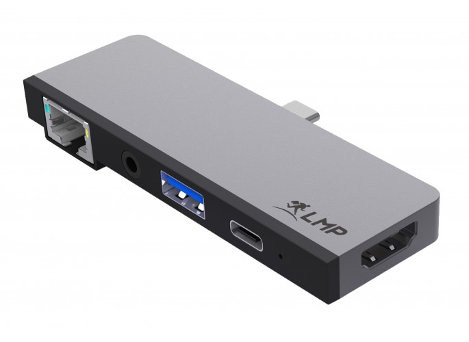 LMP USB-C Tablet Dock 4K 5 Port, for iPad Pro, HDMI 2.0, USB 3.0, USB-C (PD), Gigabit Ethernet, Audio 3.5mm, space gray