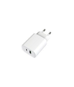 LMP Dual Port Power Adapter 18W, USB-A & USB-C, QC 3.0 & PD (max. 18W) - white
