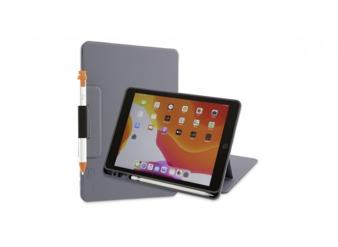 LMP ProtectCase for iPad 10.2" (2019/20), 7/8th Gen, stand with magnetic lock & front flap, sleep & wake, Pencil/Crayon - steel blue