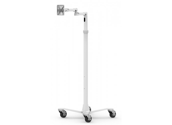 Maclocks Compulocks Rise Freedom Extended - VESA Articulating Arm Rolling Cart - White