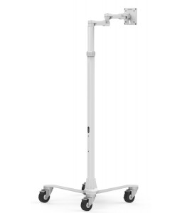 Maclocks Compulocks Rise Freedom Extended - VESA Articulating Arm Rolling Cart - White