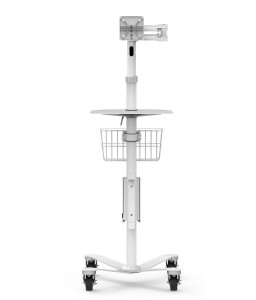Maclocks Compulocks Rise Freedom Extended - VESA Articulating Arm Rolling Cart - White