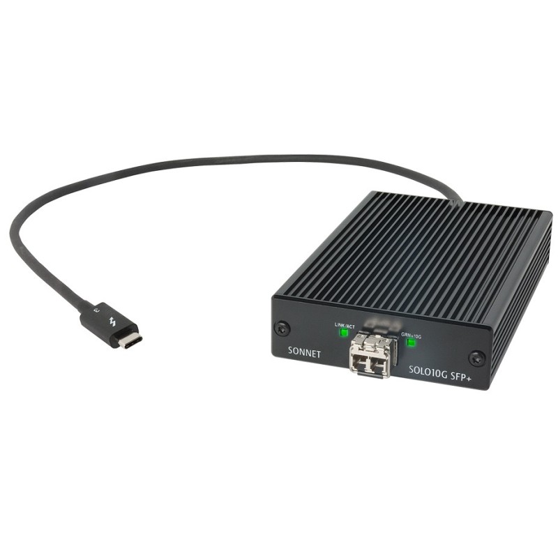 Sonnettech Solo 10G Thunderbolt 3 to SFP+ 10 Gigabit Ethernet Adapter (SFP+ [SR] included)