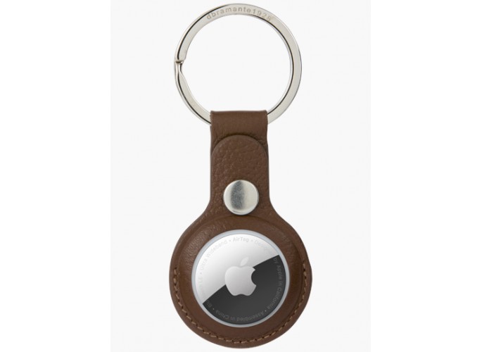 dbramante1928 Copenhagen - AirTag Key Ring - Dark Tan/Silver