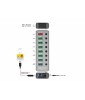 Delock USB 3.2 Gen 1 Hub with 7 Ports + 1 Fast Charging Port + 1 USB-C™ PD 3.0 Port with Switch and Illumination