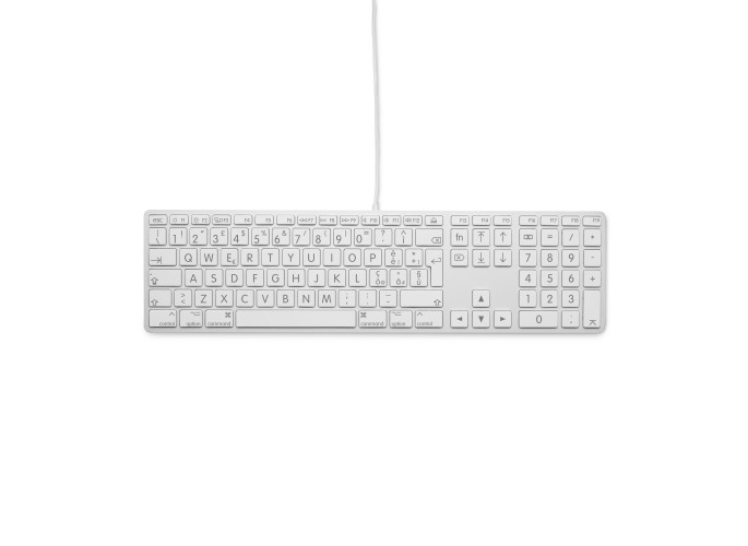 LMP Large Font USB Keyboard 110 keys wired USB keyboard with 2x USB and aluminum upper cover - Italian
