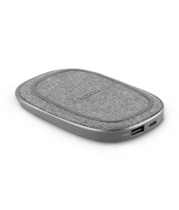 Moshi Porto Q 5K Portable Battery with Built-in Wireless Charger - Nordic Gray