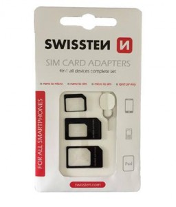 Swissten Sim adapter 4in1