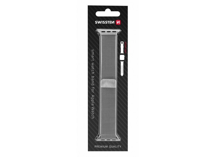 Swissten Mesh band for apple watch 42-44 mm silver