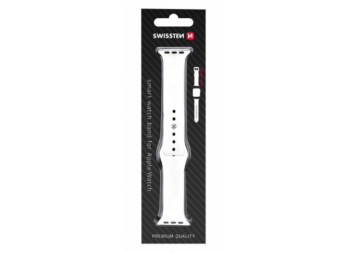 Swissten Silicone band for apple watch 38-40 mm white