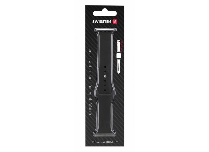 Swissten Silicone band for apple watch 38-40 mm black