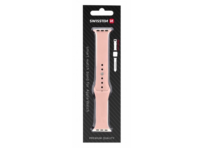 Swissten Silicone band for apple watch 38-40 mm pink sand