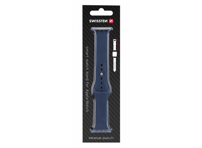 Swissten Silicone band for apple watch 42-44 mm navy