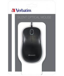 Verbatim Silent ooptical USB-A mouse, black, 1,5 m cable