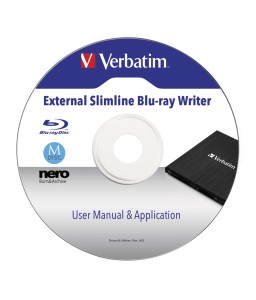 Verbatim External Slimline Blu-Ray USB 3.2 Gen 1 (USB 3.0) - Free Verbatim 25 GB Blu-Ray disk included