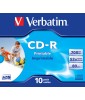 Verbatim CD-R AZO 700MB 52X WIDE PRINTABLE SURFACE (10 PACK)