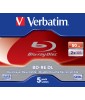 Verbatim Bd-Re Dual Layer 50GB 2x White Blue Surface Hard Coat (5 Pack)