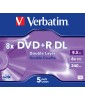Verbatim DVD+R Double Layer 8.5gb 8x Matt Silver Surface (5 Pack)