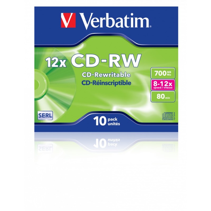 Verbatim CD-RW SERL 700MB 12x Scratch Resistant Surface (10 Pack)			