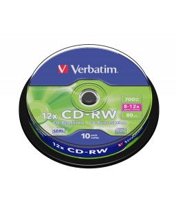 Verbatim CD-RW SERL 700MB 12x Scratch Resistant Surface (10 Pack)			