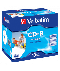 Verbatim CD-R AZO 700MB 52X WIDE PRINTABLE SURFACE (10 PACK)