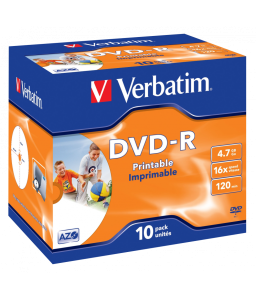 Verbatim DVD-R Azo 4.7gb 16x Wide Printable Surface (10 Pack)