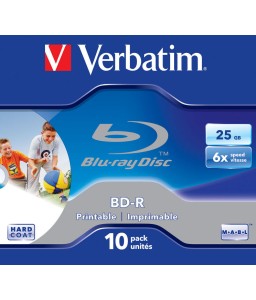 Verbatim Bd-R Single Layer 25 GB 6x Printable Surface Hard Coat (10 Pack)