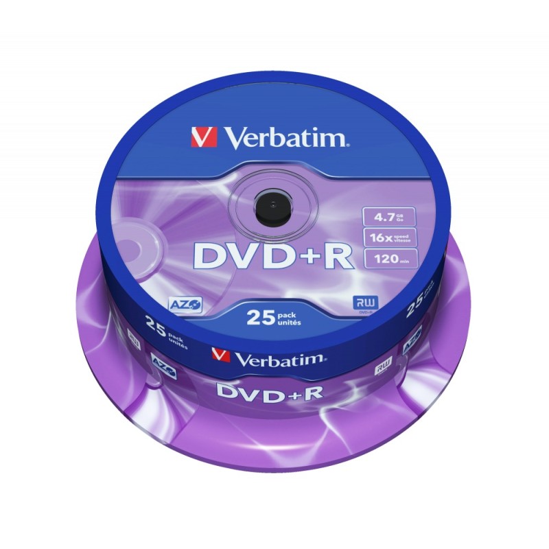 Verbatim DVD+R AZO 4.7GB 16x Matt Silver Surface (25 Pack)