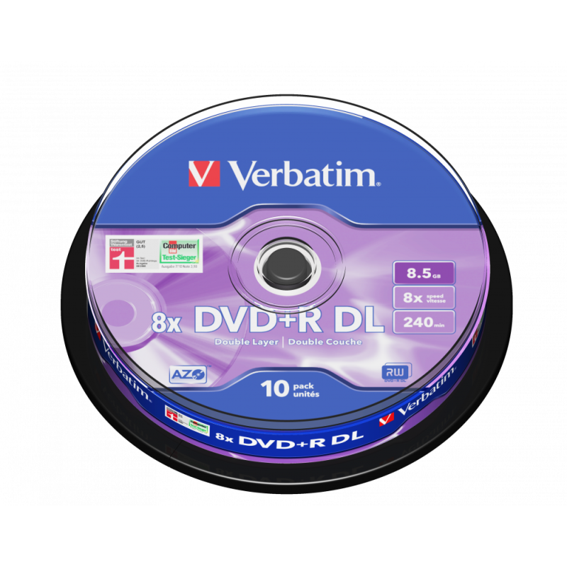 Verbatim Dvd+R Double Layer 8.5GB 8x Matt Silver Surface (10 Pack)