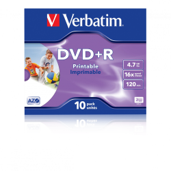 Verbatim Dvd+R Azo 4.7GB 16x Wide Printable Surface (10 Pack)