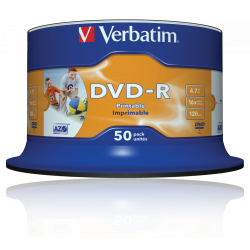Verbatim DVD-R AZO 4.7GB 16X Wide Printable Surface NO-ID (50 PACK)