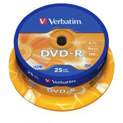 Verbatim DVD-R AZO 4.7GB 16x Matt Silver Surface (25 Pack)