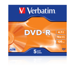 Verbatim DVD-R AZO 4.7GB 16x Matt Silver Surface (5 Pack)